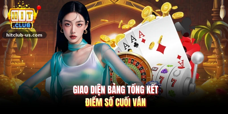 Giao diện bảng tổng kết điểm số cuối ván